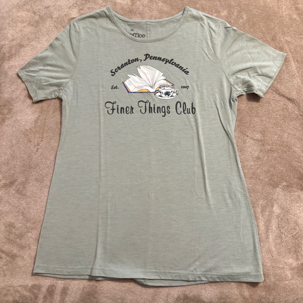 The Office Finer Things Club T-Shirt XL Sage Green Ripple Junction BoxLunch Tee